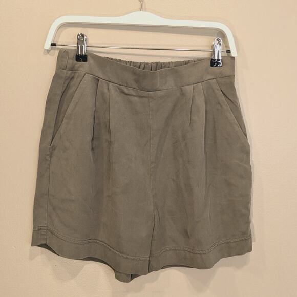 Nation LTD Shorts Pleated Elastic Waist Pockets Neutral Lightweight - Size S - Picture 1 of 5